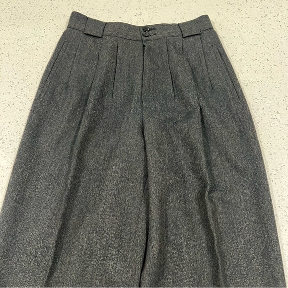 Vintage 100% Pure Wool Giorgio Sant Angelo "Collectible Gold" Charcoal Pants - Picture 5 of 11